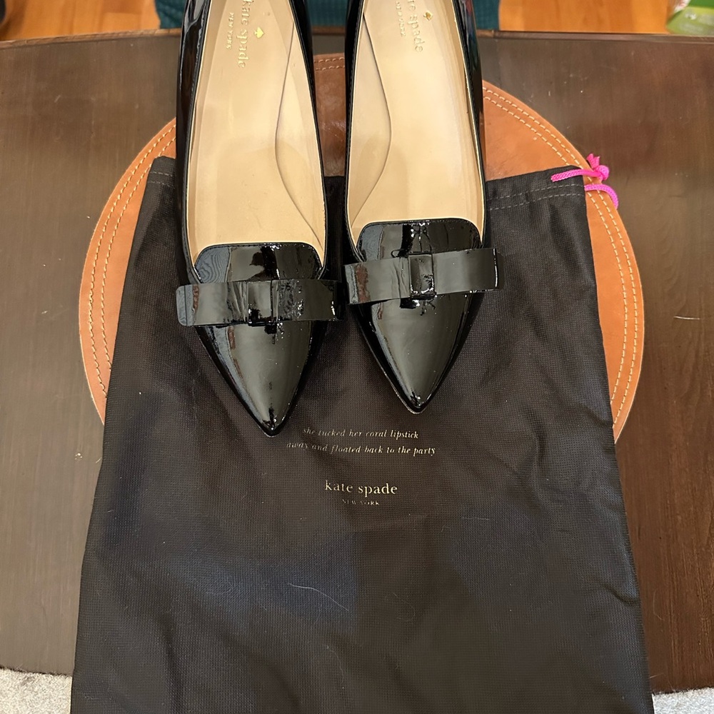 Kate Spade Black Patent Leather Loafers